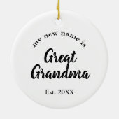 新しい素晴らしおばあちゃん妊娠のお知らせ セラミックオーナメント (裏面)