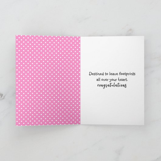 新しい素晴らし孫娘の足跡と弓 カード (内部)