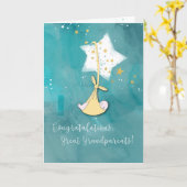 新しい素晴らし祖父母おめでとう，星のベビー カード (黄色い花)