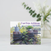 新しい素朴アドレス発表ロープ散水缶 ポストカード (スタンド正面)