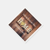 新しい素朴ホーム・ファミリーの名前へようこそ スタンダードカクテルナプキン (角)