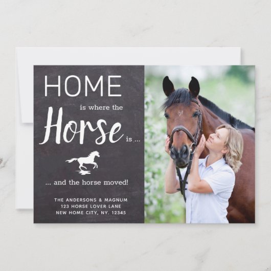 新しい素朴住所を移動したHorse写真の移動 案内状 (正面)