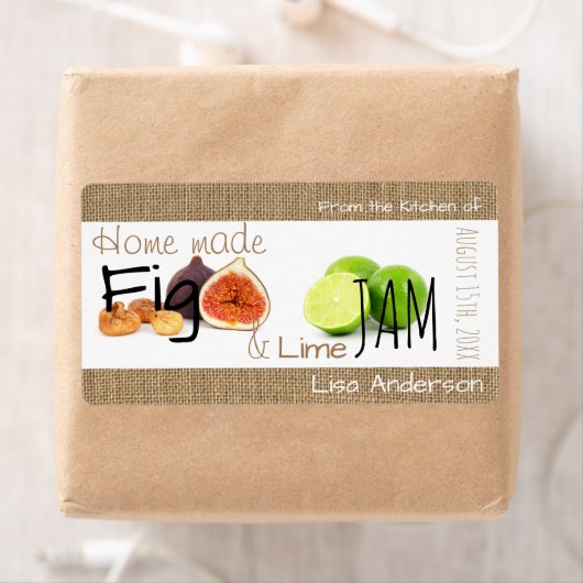 新しい素朴FigおよびライムJam Hラパーソナライズされたベル ラベル (インサイチュ)