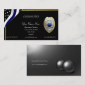 新しい細いブルーラインDIYカスタムバッジ 名刺 (正面/裏面)