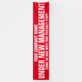 新しい経営ビジネスの看板 横断幕 (縦)