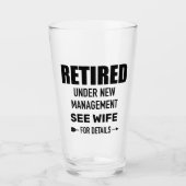 新しい経営陣に引退 見て妻 Tシャツ タンブラーグラス (正面)