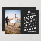 新しい結婚チャルクボード写真祝日グリーティングカード シーズンカード (正面/裏面)