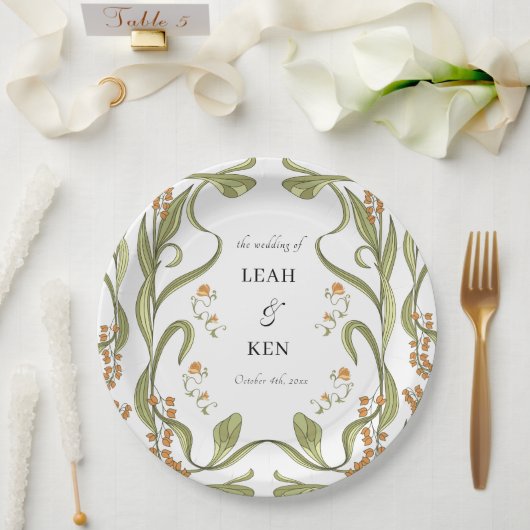 新しい結婚フローラ ペーパープレート (ウェディング)
