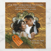 新しい結婚初めてのクリスマスの一緒にワインラベル ワインラベル (シングルラベル)