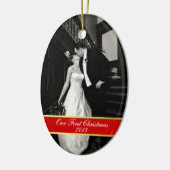 新しい結婚初めてのクリスマスオーナメント セラミックオーナメント (左)