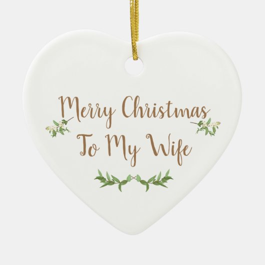 新しい結婚初めてのクリスマスツリーバウブル編集可能 セラミックオーナメント (正面)