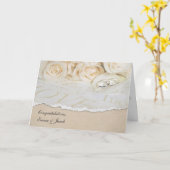 新しい結婚名前を持つ白いバラ カード (黄色い花)