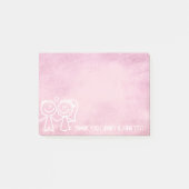 新しい結婚式の引き出物サンキューチャックボードピンクスウィート ポストイット (正面)