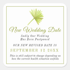 新しい結婚日付イベント変更延期のパーム スクエアシール
