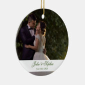 新しい結婚第1クリスマス写真セラミックオーナメント セラミックオーナメント (右)