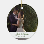 新しい結婚第1クリスマス写真セラミックオーナメント セラミックオーナメント (左)