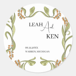 新しい結婚花 ラウンドシール