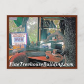 新しい緑のお手伝いツリーハウスはがき ポストカード (正面)