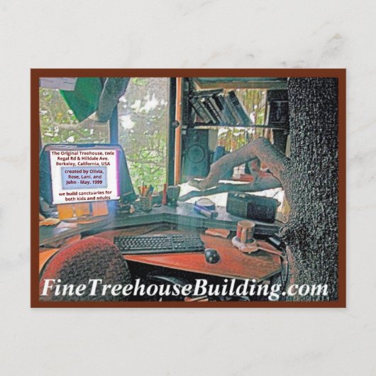 新しい緑のお手伝いツリーハウスはがき ポストカード (正面)