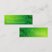 新しい緑のつる植物の葉の密集したカード スキニー名刺 (正面/裏面)