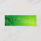 新しい緑のつる植物の葉の密集したカード スキニー名刺 (裏面)