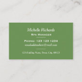 新しい緑の葉の輝きのスパ及び美しい 名刺 (裏面)