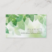 新しい緑の葉の輝きのスパ及び美しい 名刺 (正面)