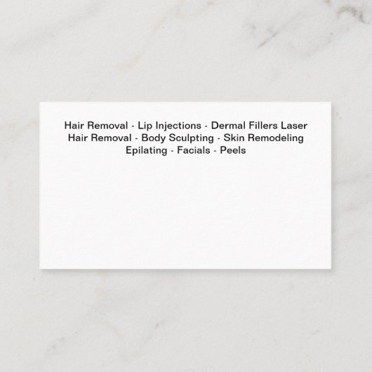 新しい美しいスキンサロン名刺 名刺 (裏面)