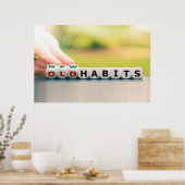 新しい習慣と古い習慣やる気を起こさせる- ポスター (キッチン)