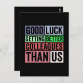 新しい職場での笑い | 同僚との別れ | うまくいきますように ポストカード (正面/裏面)