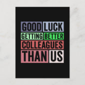 新しい職場での笑い | 同僚との別れ | うまくいきますように ポストカード (正面)