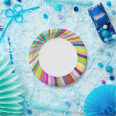 新しい背ストライプの景 ペーパープレート (パーティー)