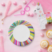 新しい背ストライプの景 ペーパープレート (パーティー)