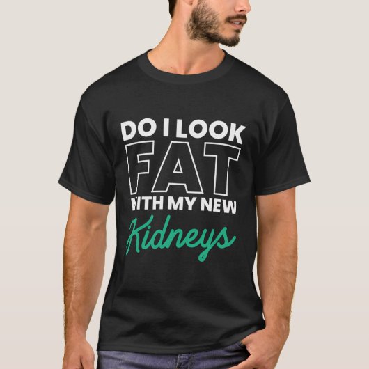 新しい腎臓の臓器提供者と一緒に脂肪に見える Tシャツ (正面)