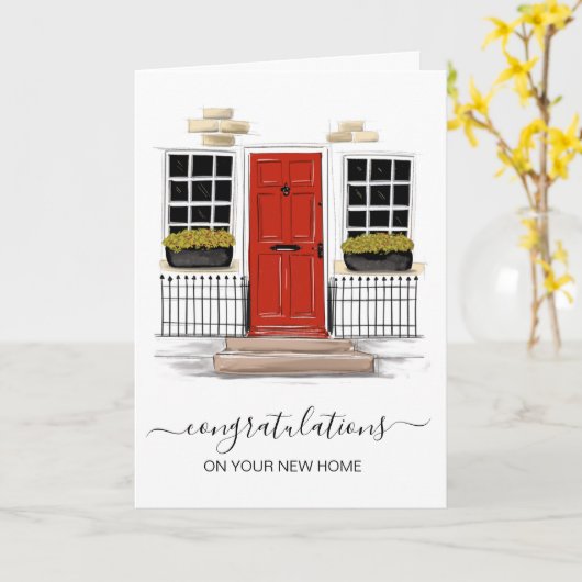 新しい自宅の不動実在産屋さんへ カード (黄色い花)