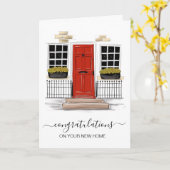 新しい自宅の不動実在産屋さんへ カード (黄色い花)