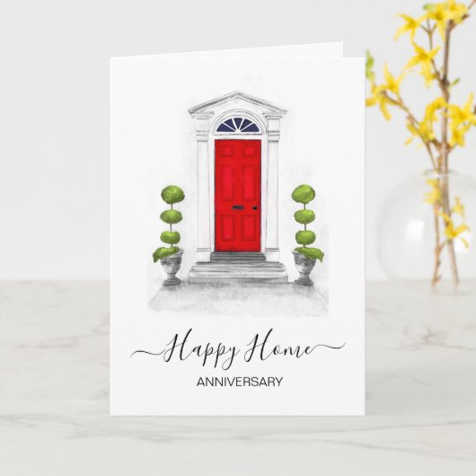 新しい自宅の不動産屋実在の記念日 カード (黄色い花)