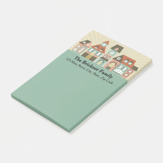 新しい自宅の住所のパーソナライズなメモ帳 ポストイット (アングル)