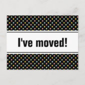 新しい自宅の引越しはがき | カラフル水玉模様 案内ポストカード (正面)