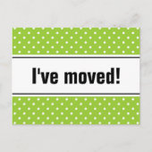 新しい自宅の引越しはがき | リンゴ緑の水玉模様 案内ポストカード (正面)