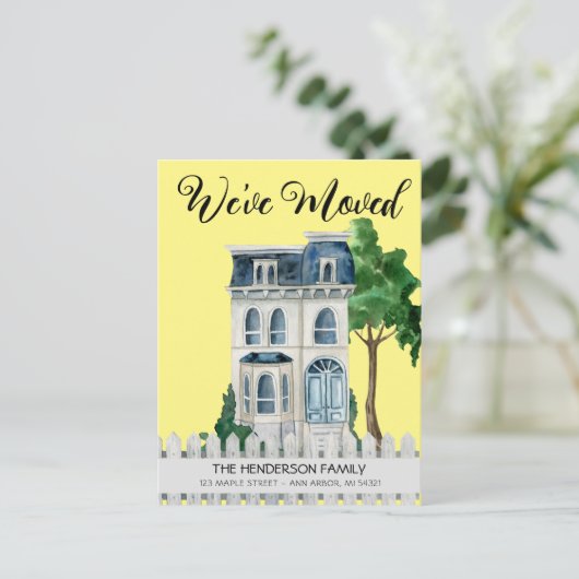 新しい自宅の引越し案内はがき ポストカード (スタンド正面)