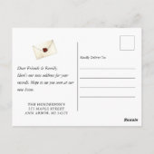 新しい自宅の引越し案内はがき ポストカード (裏面)