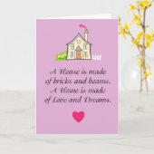 新しい自宅の案内応答カード カード (黄色い花)