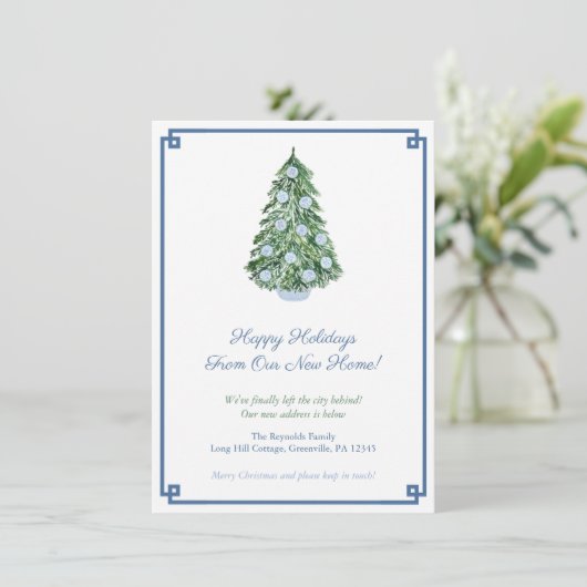 新しい自宅住所からのハッピーホリデー 案内状 (スタンド正面)