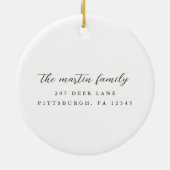 新しい自宅住所と年の初めてのクリスマス セラミックオーナメント (裏面)