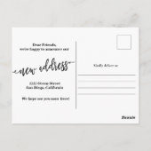 新しい自宅住所のお知らせポストカード ポストカード (裏面)