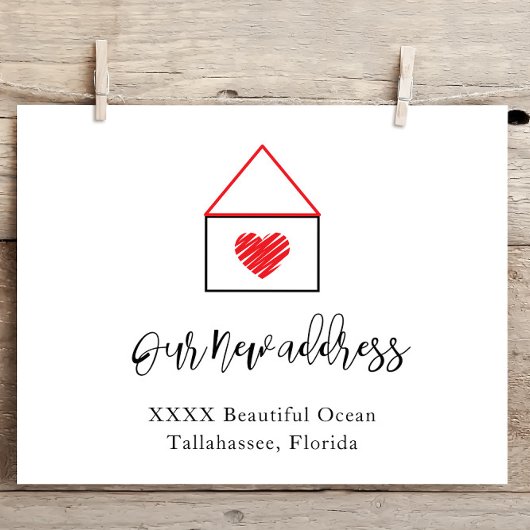 新しい自宅住所のお知らせポストカード ポストカード