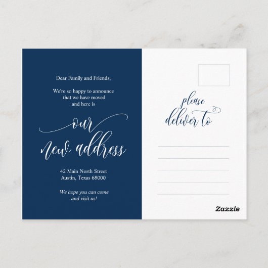 新しい自宅住所のお知らせ ポストカード (裏面)