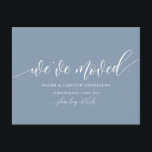 新しい自宅住所のお知らせ ポストカード<br><div class="desc">この書モダン道デザインの新しい家、移動の発表、住所はがきの変更（カードタイトル付き、私たちは移動した）、埃っぽいブルーをテーマにした。お友達や家族に知らせるには、あなたが引っ越したことをお知らせするのに最適な方法だ。#TeeshaDerrick</div>