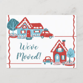 新しい自宅住所の変更移動したレトロヴィンテージ 案内ポストカード